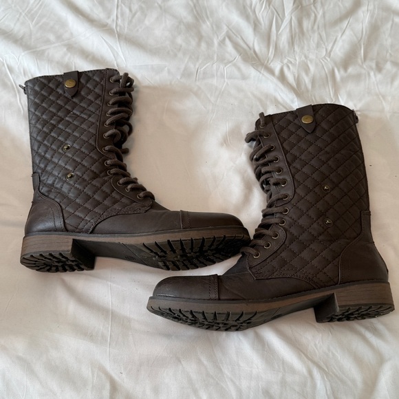 SM Quilted Fireside Women’s Boots 9.5M Brown Faux Fur Lined Adjustable Height - Picture 6 of 10